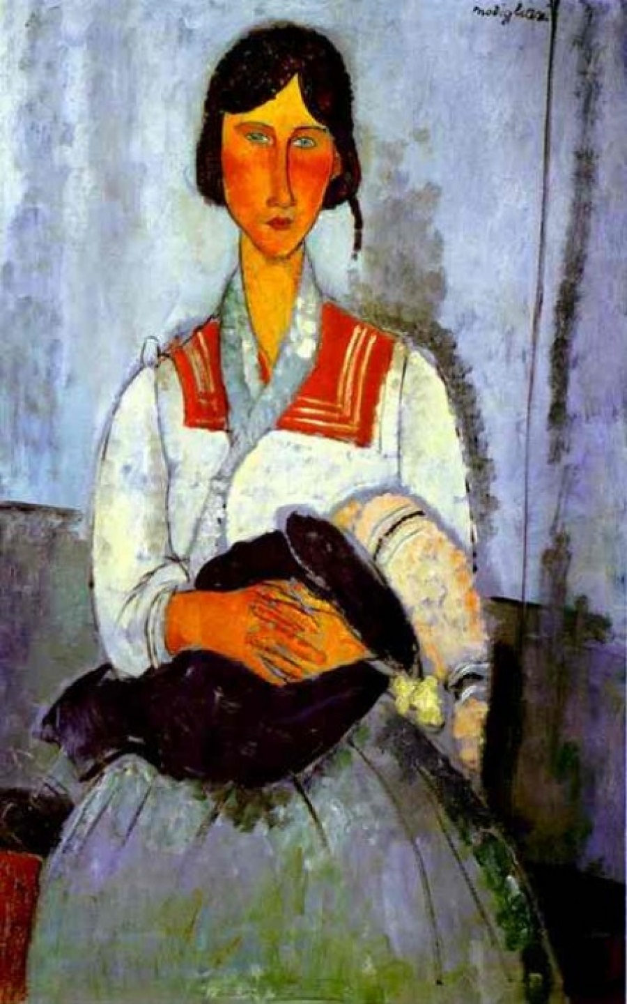 Gitana con niño, 1919. Amadeo Modigliani (1884-1920). National Gallery of Art. Washington. Estados Unidos.