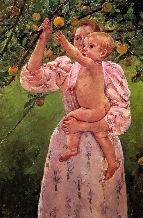 Niño cogiendo una fruta, 1893. Mary Cassatt. Óleo sobre lienzo. 39,5 × 29,7 cm. Viginia Museum of Fine Arts. Richmond (EE. UU.).