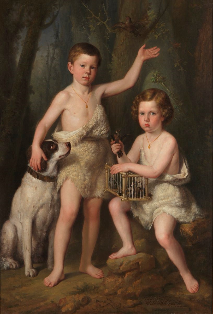 Raimundo Roberto y Fernando José, hijos de S.A.R. la Infanta Doña Josefa de Borbón, 1855