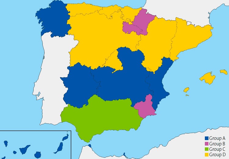 Figure 2. Graphic representation of the 4 groups of autonomous communities based on the existence of a regional paediatric asthma care plan or guideline and the presence of a specific module for asthma in the electronic health records system.