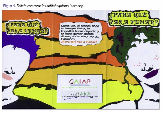 Folleto con consejos antitabaquismo (anverso)